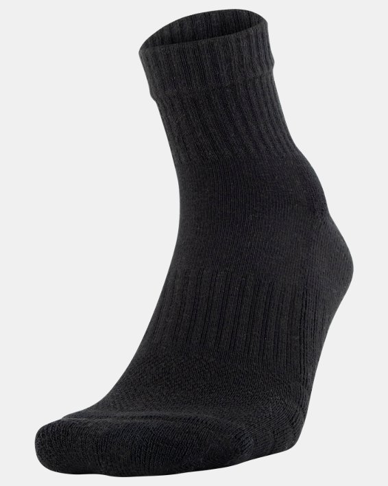 Unisex UA Training Cotton Quarter 6-Pack Socks, Gray, pdpMainDesktop image number 9